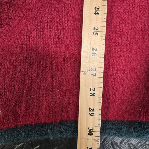 Vintage Alafoss 100% Wool Coat Icelandic Medium Oversized Aztec Southwestern Red - Picture 10 of 14